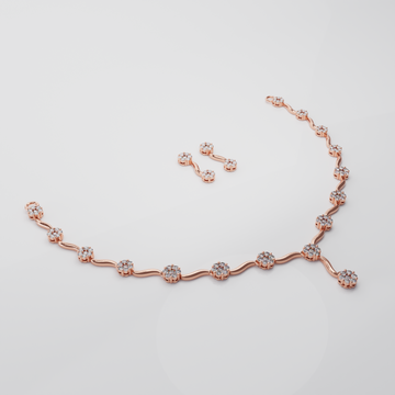 Reva Necklace For Women- Exquisite Rose Gold Floral Necklace Set