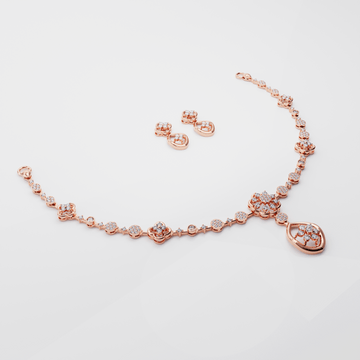 Reva Necklace For Women- Radiant Rose Gold Bridal Set